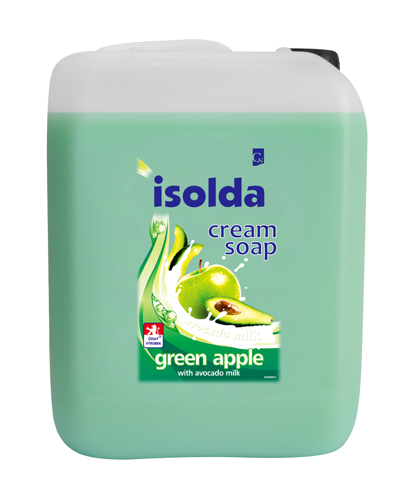 Levně Isolda krémové tekuté mýdlo Zelené jablko s avokádovým mlékem 500 ml Varianta: ISOLDA zelené jablko, krémové mýdlo 5L