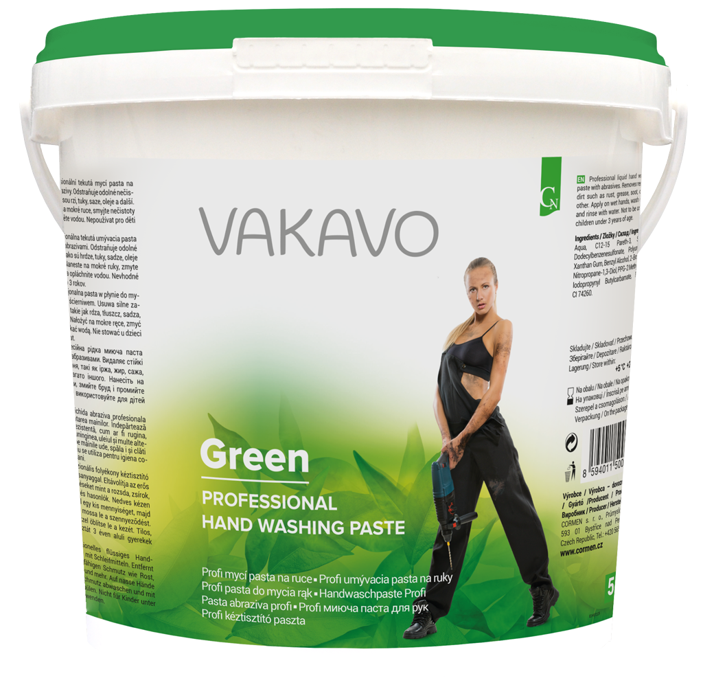 Levně Vakavo Green profi mycí pasta na ruce 600 g Varianta: VAKAVO Green profi mycí pasta na ruce 5 kg