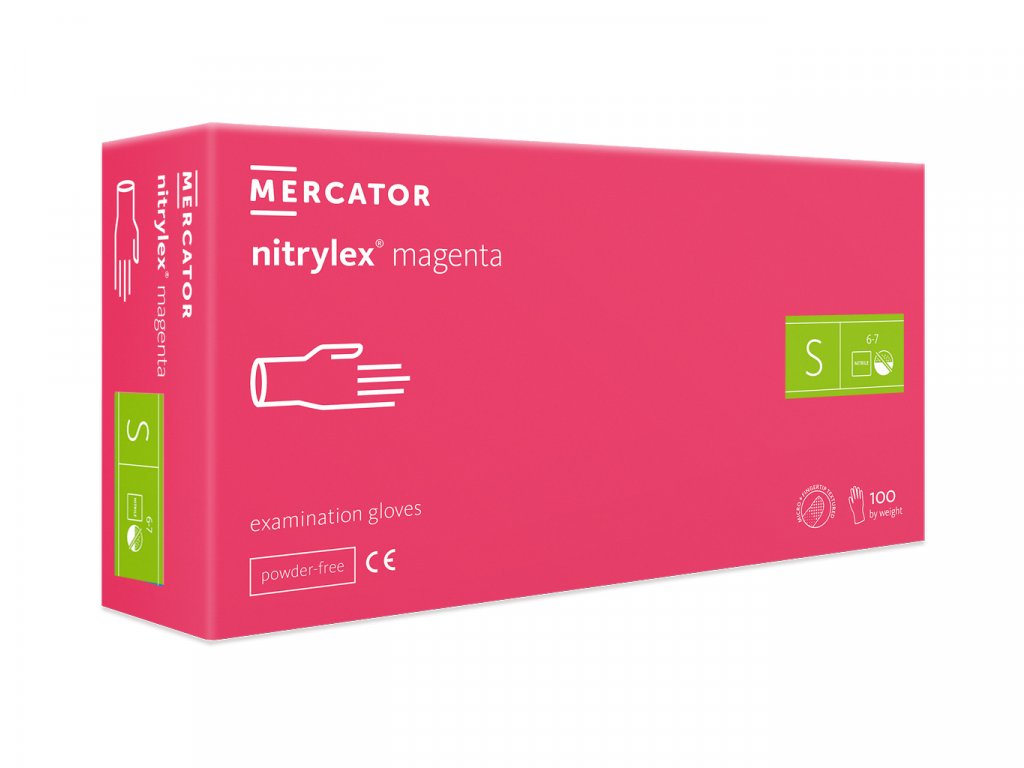Levně Mercator Nitrylex magenta 100 ks Rozměr: S