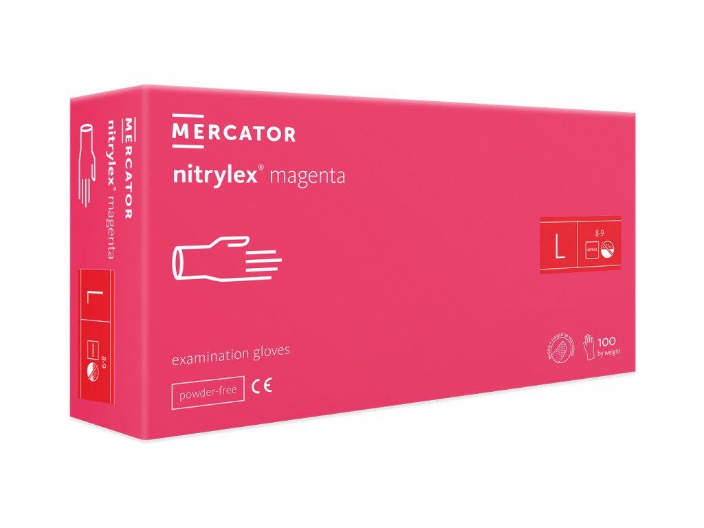 Levně Mercator Nitrylex magenta 100 ks Rozměr: L