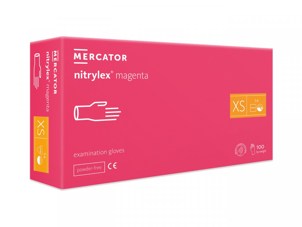 Levně Mercator Nitrylex magenta 100 ks Rozměr: XS