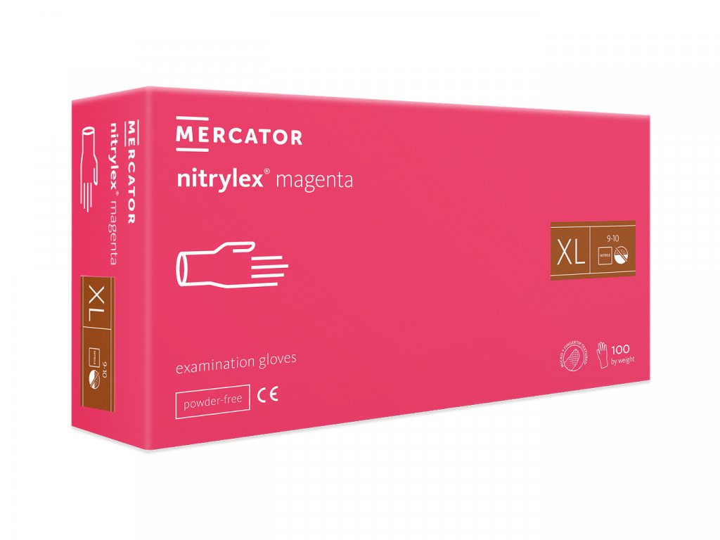 Levně Mercator Nitrylex magenta 100 ks Rozměr: XL