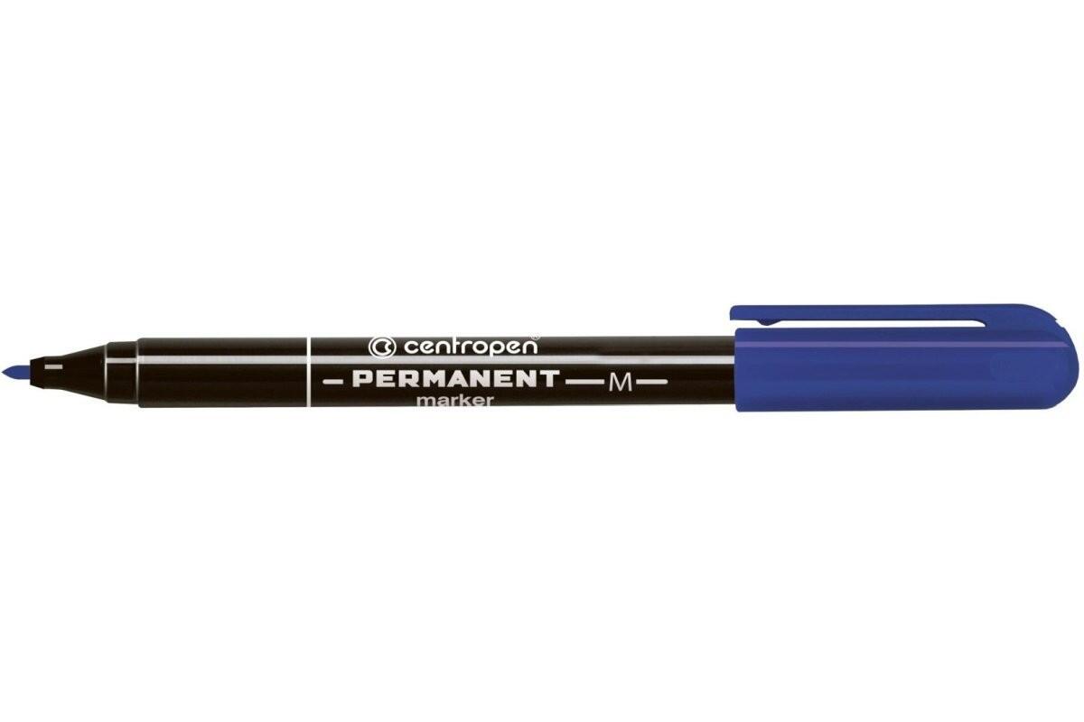 Levně Popisovač permanentní Centropen 2846, kulatý hrot, 1 mm Barva: Modrá