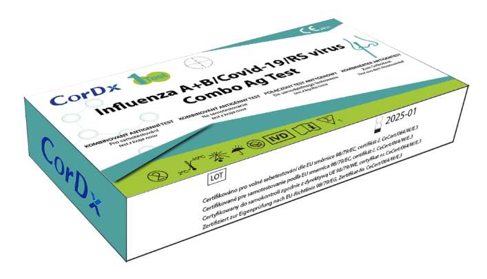 Levně CorDx 4v1 kombinovaný test Covid-19/Chřipka A+B/ RS virus 1 ks