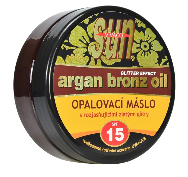 Levně SunVital Argan Bronz Oil opalovací máslo SPF25 200 ml Ochranný faktor: SPF 15 - se zlatými glitry