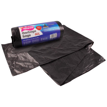 Niteola HDPE pytle do koše 60 l, 50 ks, černé