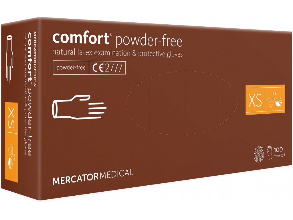 Levně Mercator Medical Comfort Powder-Free nepudrované 100 ks Rozměr: XS