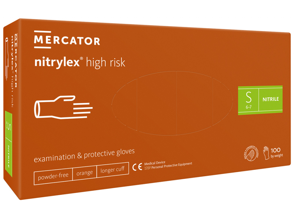 Levně Mercator Medical Nitrylex High Risk 100 ks Rozměr: S