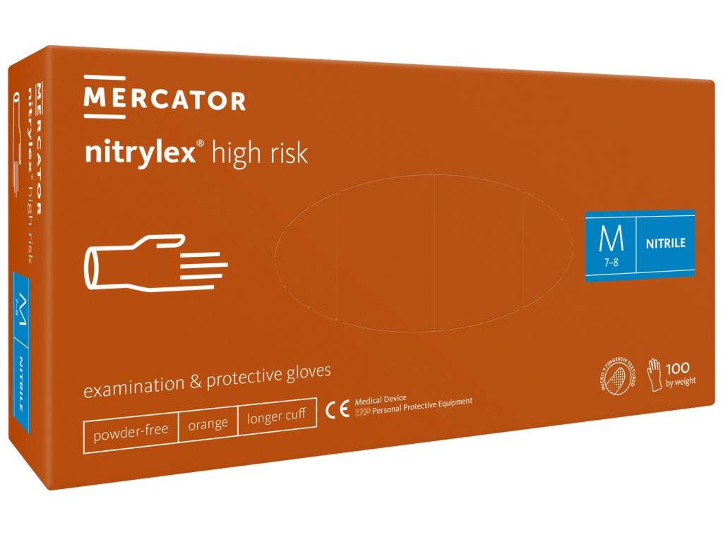 Levně Mercator Medical Nitrylex High Risk 100 ks Rozměr: M