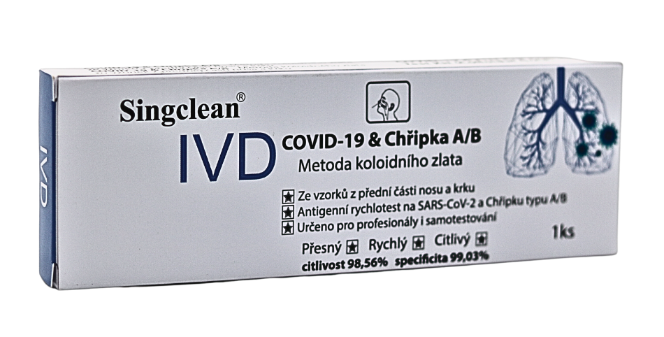 Levně Antigenní test Singclean Covid-19 & Chřipka A/B, 1 ks