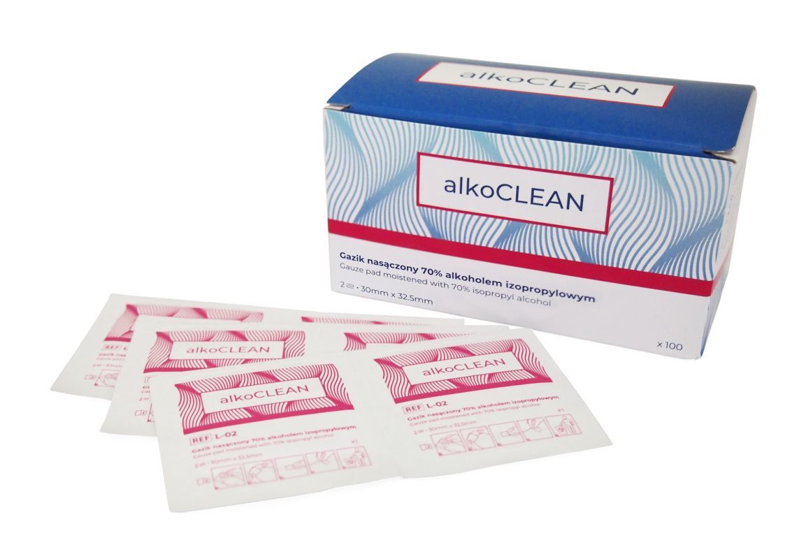 Levně alkoCLEAN Alcohol Pads Sterile 100 ks