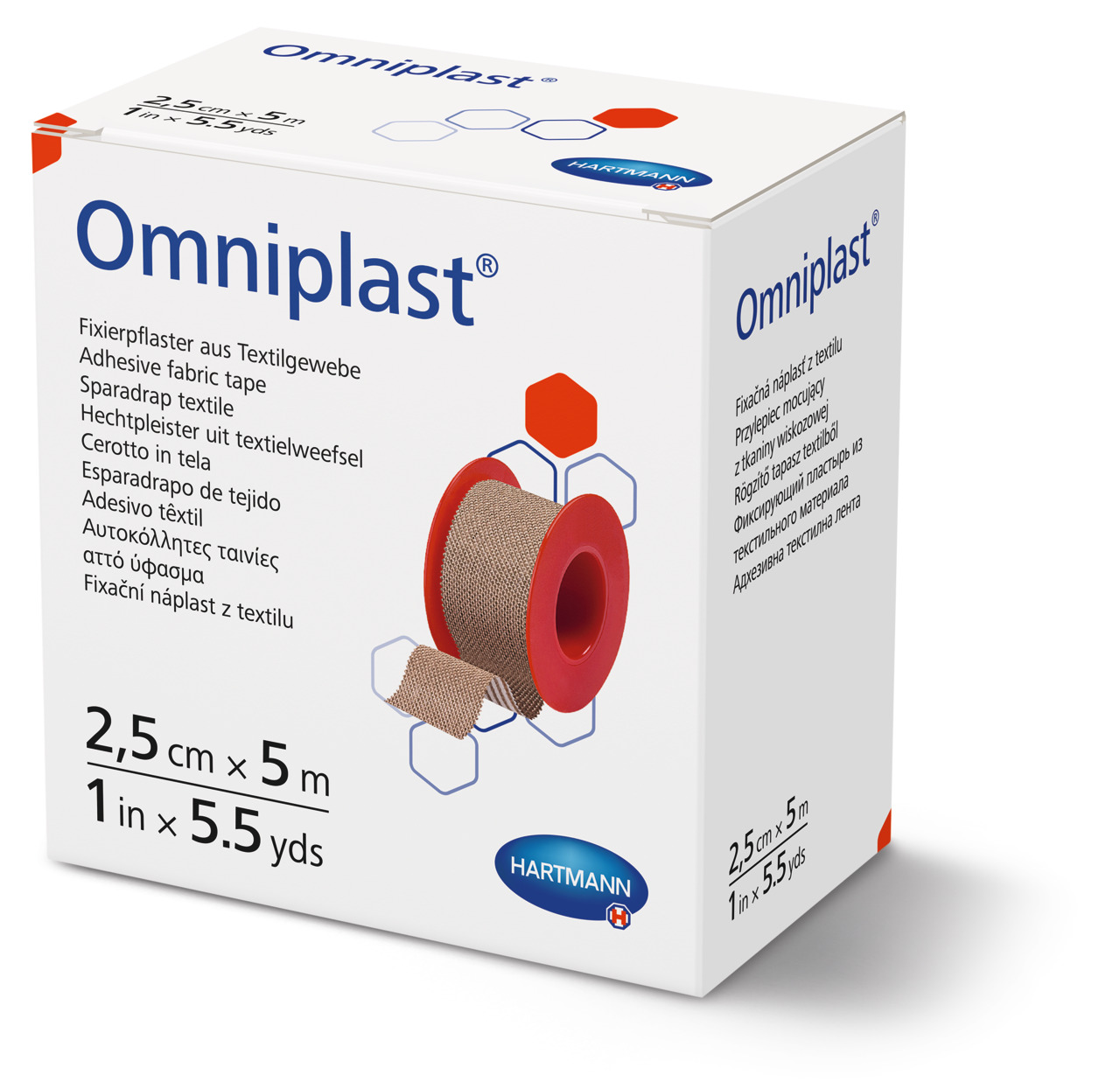 Levně Omniplast textilní náplast cívka 2,5 cm x 5 m 1 ks Rozměr: 2,5 cm x 5 m