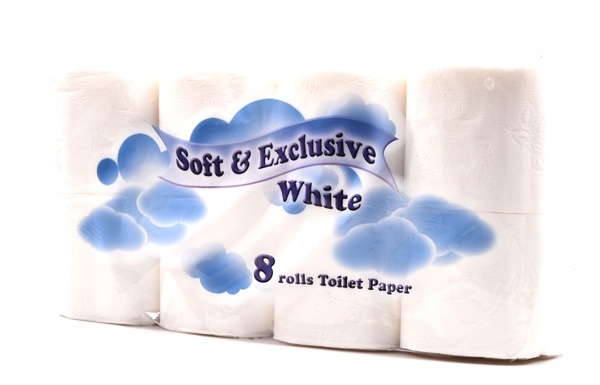 Levně TOAL Toaletní papír Soft & Exclusive, 8 ks, 2 vrs., bílý