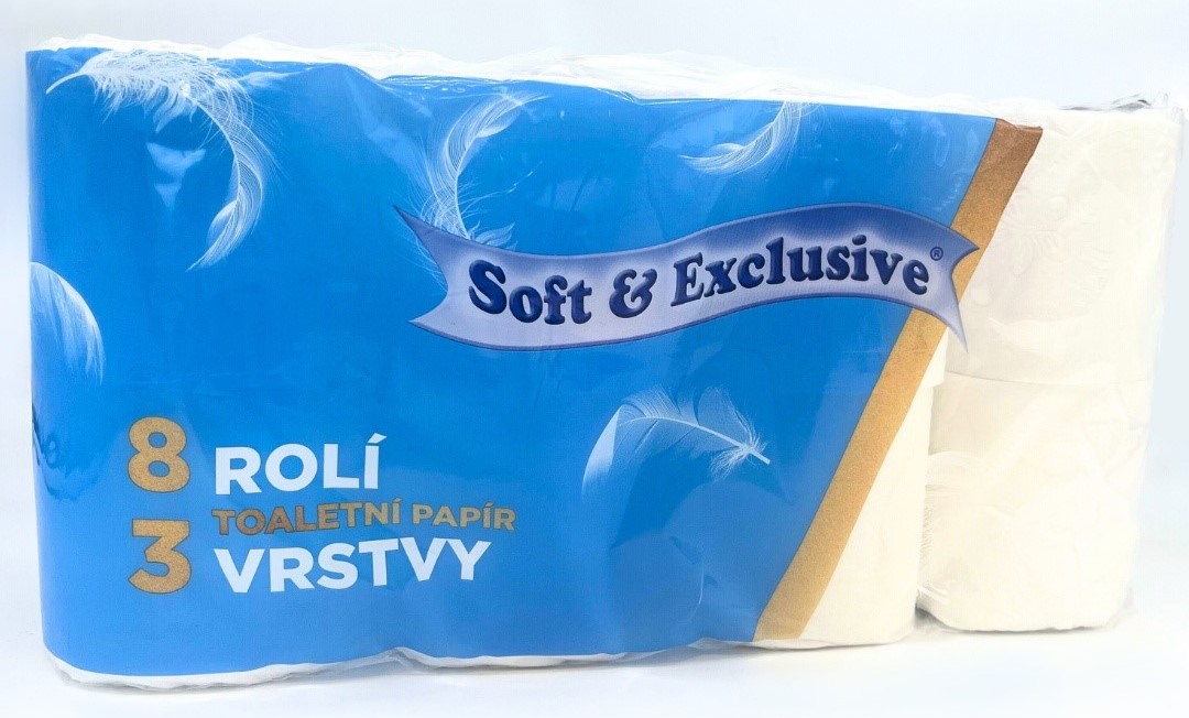 Levně Toaletní papír Soft & Exclusive, 8 ks, 3 vrs., bílý