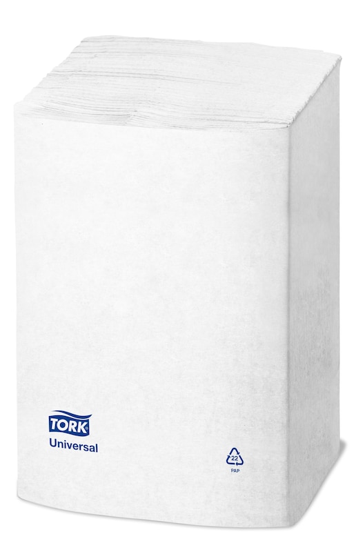 Levně 10840 Ubrousky Tork Universal do zásobníku Interfold, 1 vrstva, 8 x 1125 ks, bílá, N4