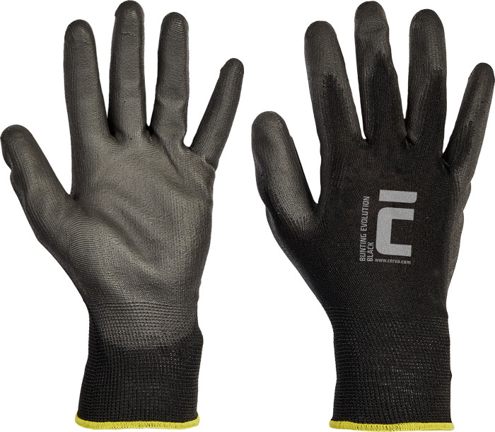 Levně CERV BUNTING EVOLUTION BLACK rukavice PU
