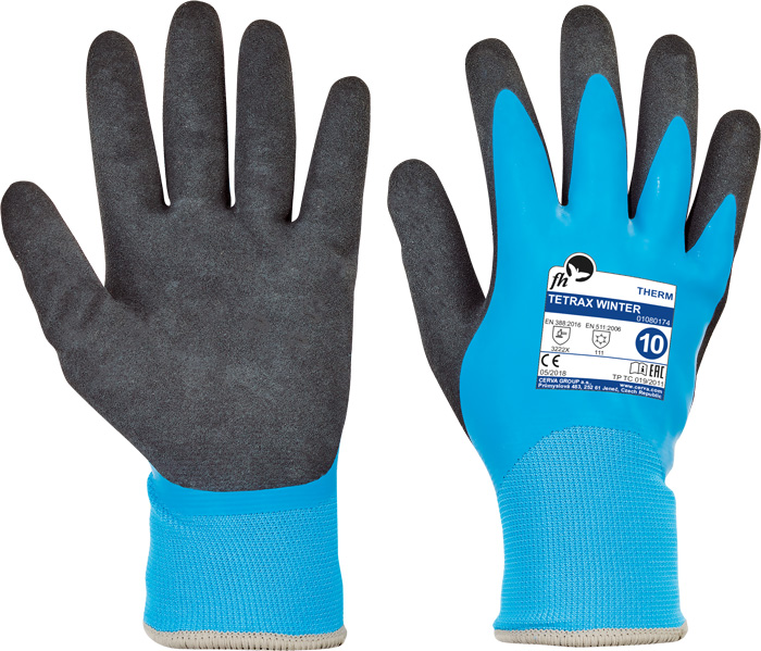 Levně CERV TETRAX WINTER rukavice modrá/černá