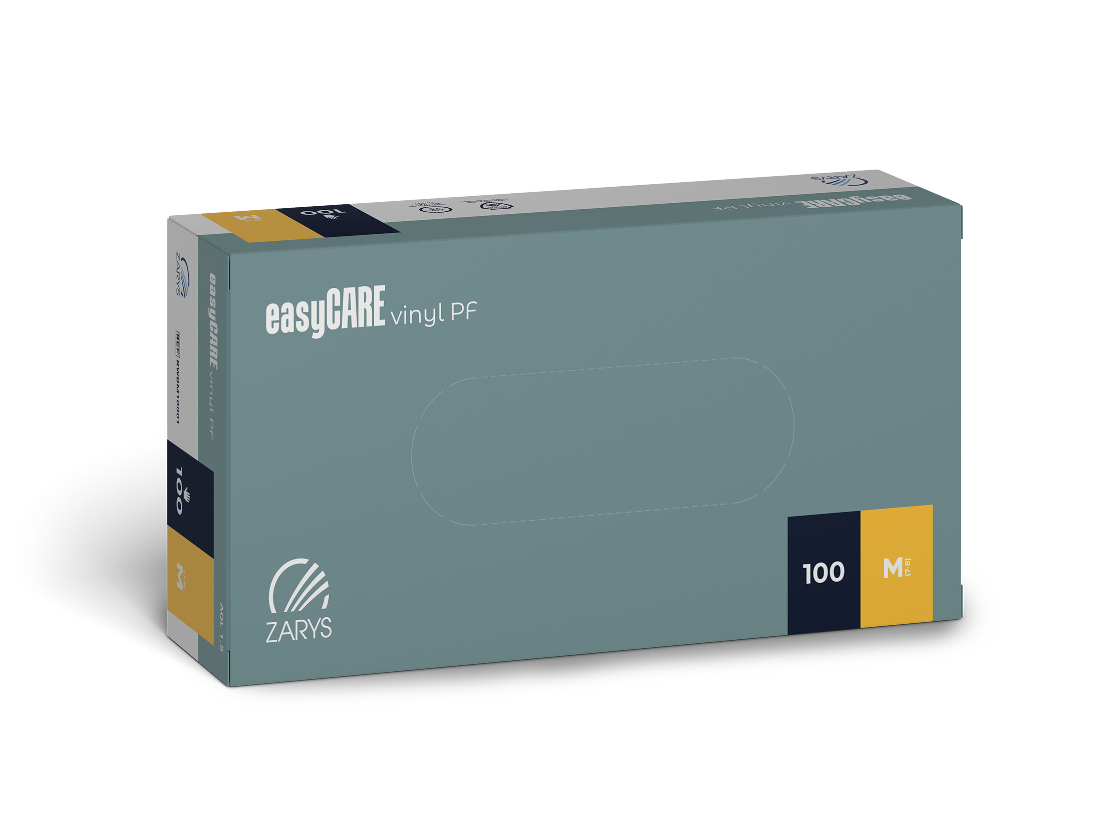 Zarys EasyCare rukavice vinylové 100 ks, transparentní, nepudrované