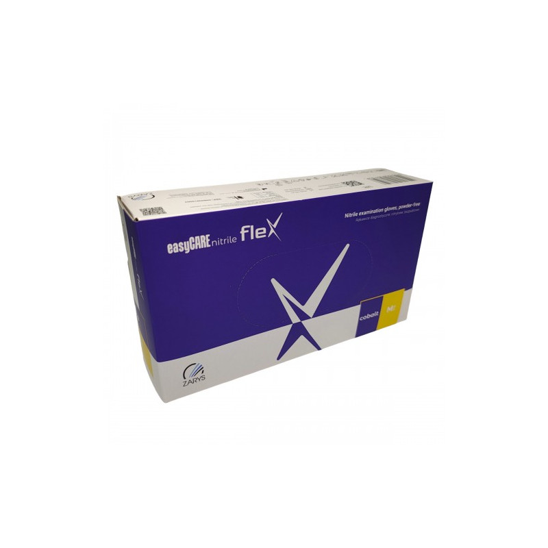 Levně Zarys easyCare flex rukavice nitrilové 100 ks, kobaltová modř, nepudrované