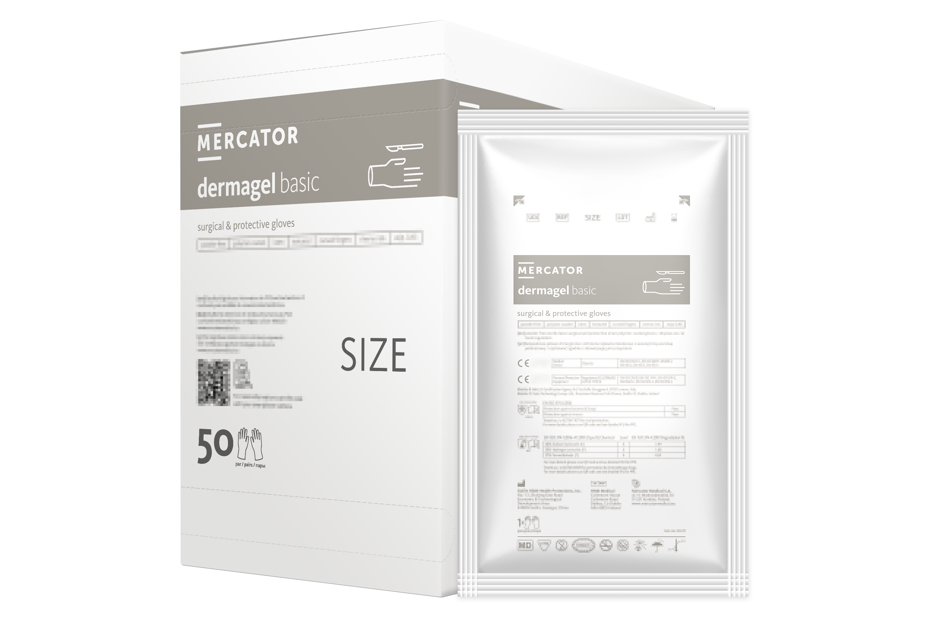 Mercator Medical dermagel basic chirurgické latexové rukavice, sterilní, nepudrované, 1 pár