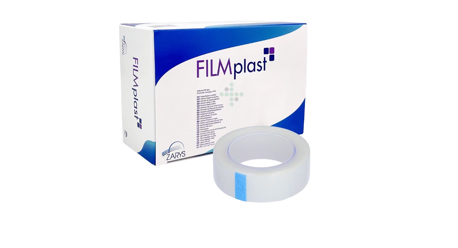 Levně Zarys FILMplast - adhezivní PE páska, transparentní, 2,5cmx5m, balení 12 ks, hypoalergenní, nesterilní