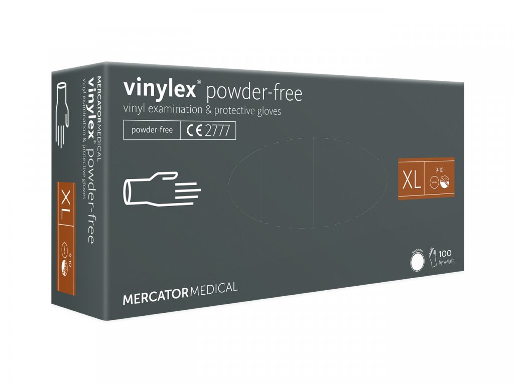 Levně Mercator Medical Vinylex vinylové nepudrované 100 ks Rozměr: XL