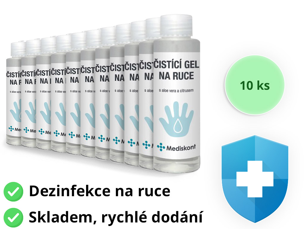 Levně Mediskont antibakteriální čistící gel na ruce 100 ml, 10 ks