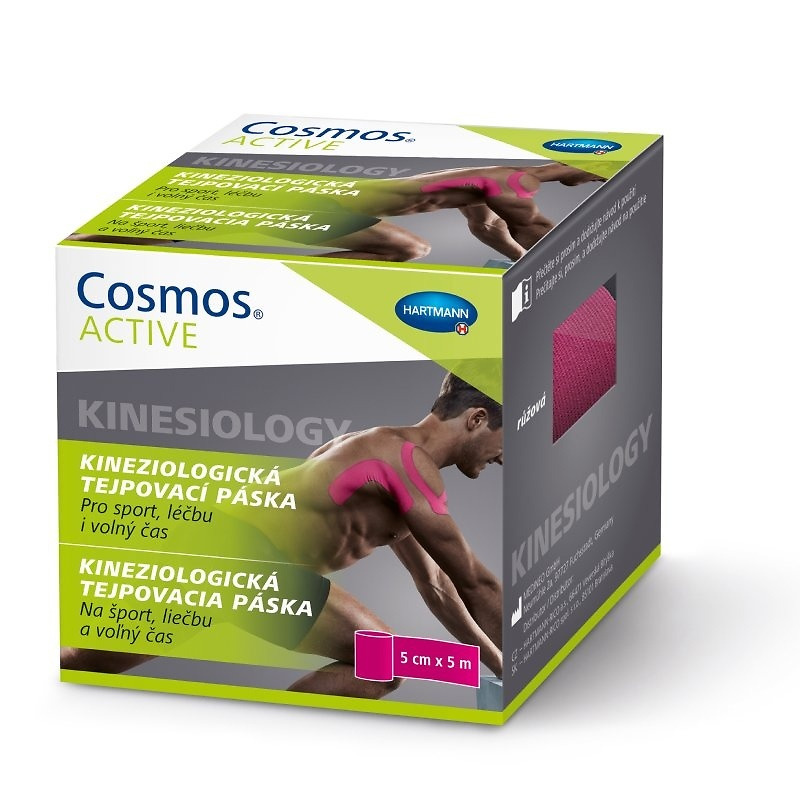 Levně Cosmos Active kineziologická tejpovací páska béžová 5 cm x 5 m Barva: Růžová