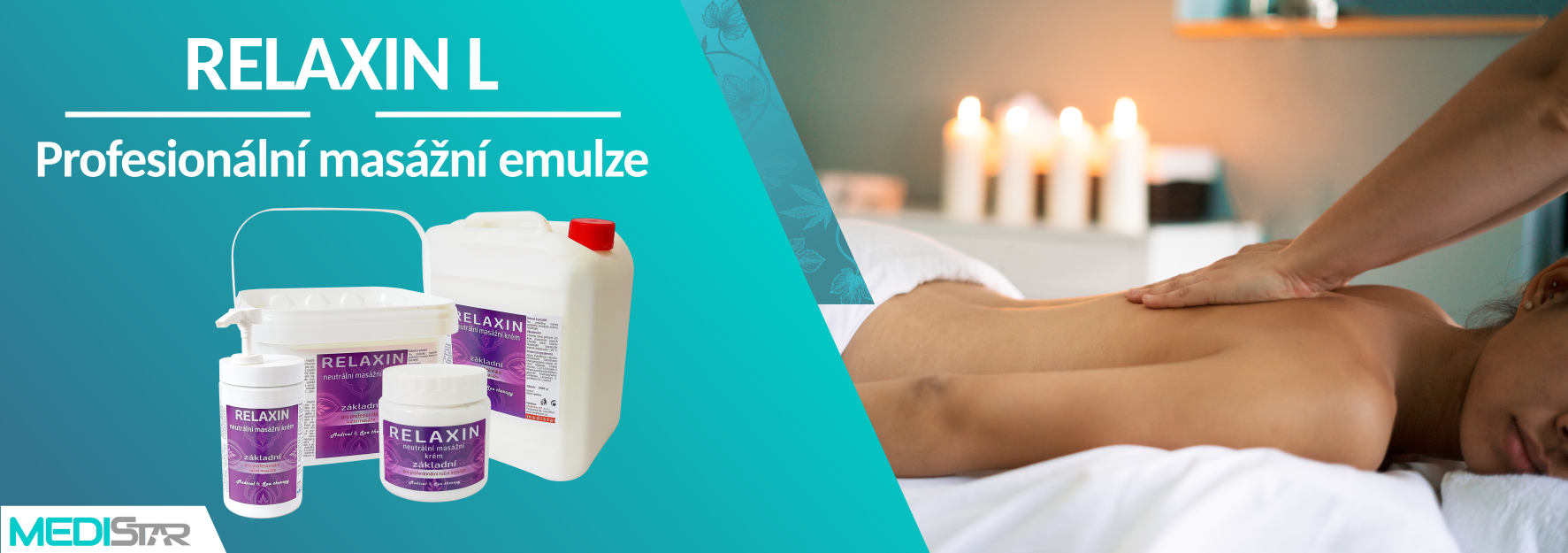 MEDISTAR CZ Relaxin L – masážní krém 5 kg kanystr