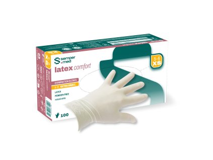 Sempermed latex comfort FRONT VIEW Size XS + hand