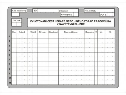 vyúčtování cest lékaře nebo jiného zdr. pracovníka v návš. době