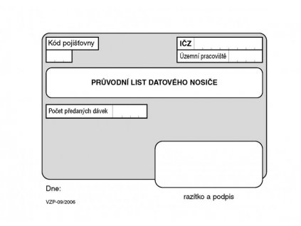 průvodní list datového nosiče