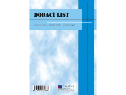 dodací list obal