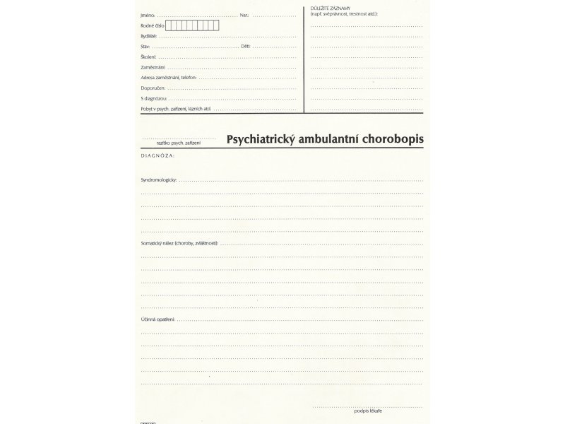 psychiatrický ambulantní chorobopis