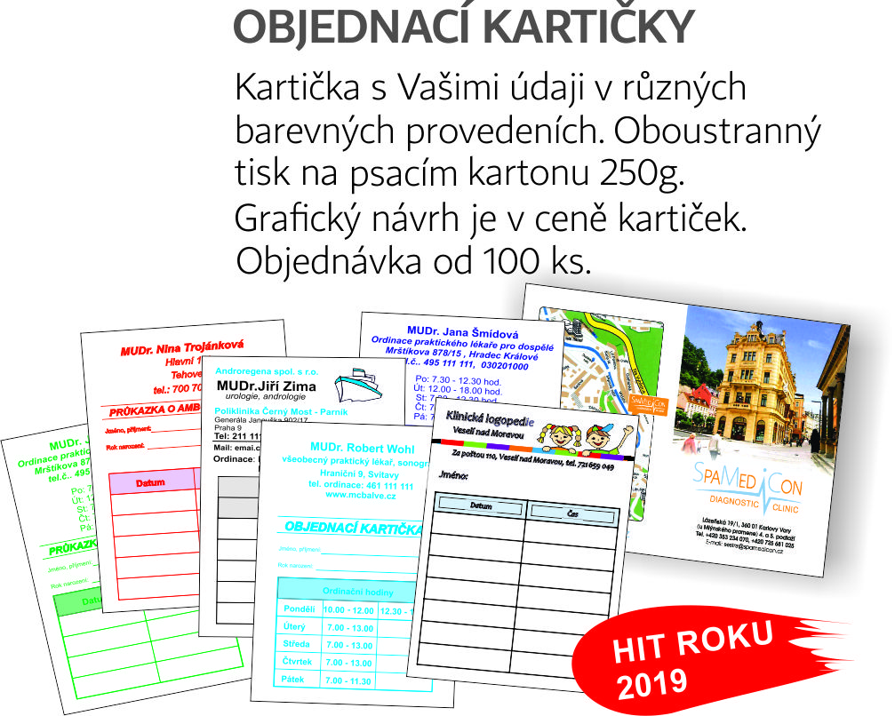 objednací kartička Barva: Zelená