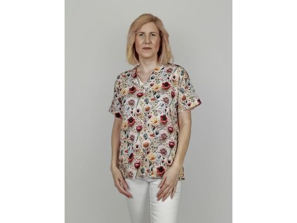 Zdravotnícka košeľa 3D kvety pre zdravotníkov, unisex strih