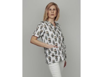 Roztomilá zdravotnícka košeľa Macko – unisex strih