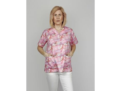 Elegantná zdravotnícka košeľa Mramor – unisex strih