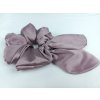 Saténová scrunchie gumička do vlasov v odtieni mauve s mašličkou