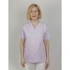 Kvalitná bavlnená košeľa pre zdravotníkov v jemnej fialovej farbe, ručne šitá.