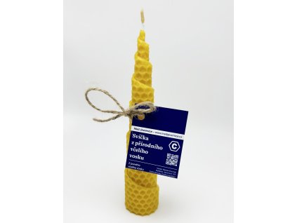 Svíčka ze včelího vosku - kónická 15 cm