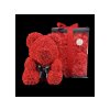 Medvídárek BIG Romantic medvídek z růží 40cm dárkově balený - světle červený