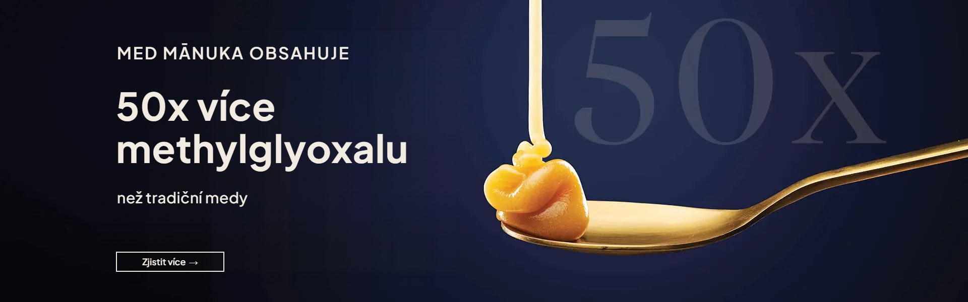 Med Mānuka obsahuje 50x více methylglyoxalu než tradiční medy