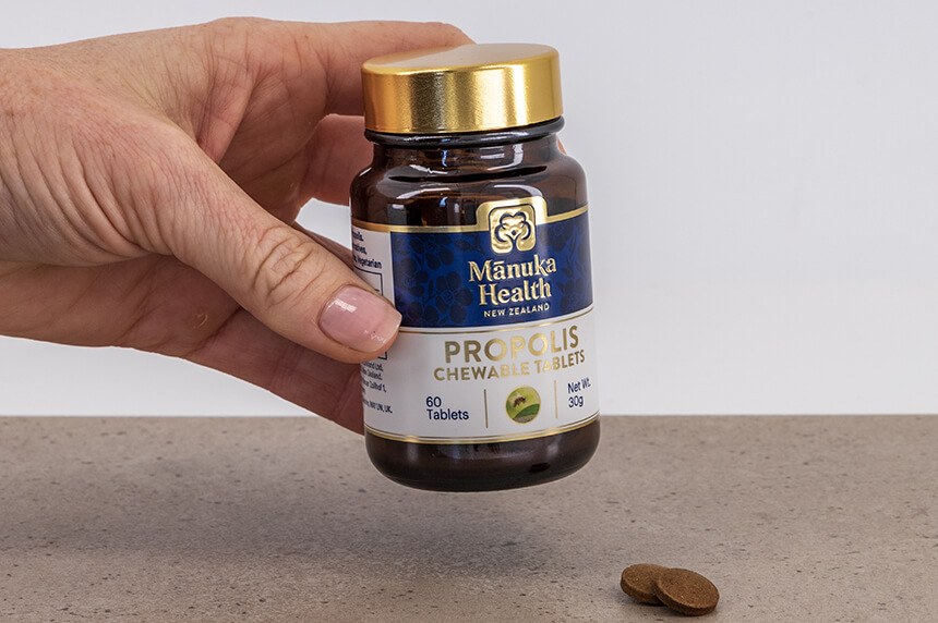Propolis v tabletách na žvýkání Manuka Health