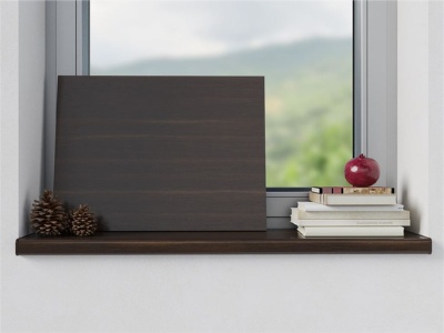 Vnitřní dřevotřískový parapet tmavý ořech