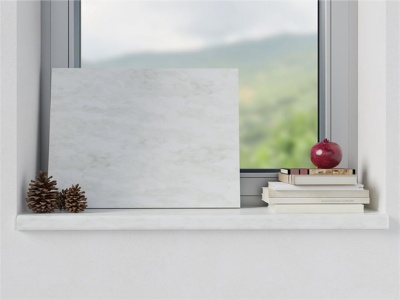 Vnitřní dřevotřískový parapet dekor šedý mramor