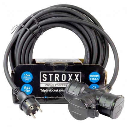 Prodlužovací kabel  STROXX 10 m s rozbočkou