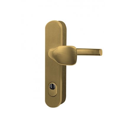 Dveřní bezpečnostní kování koule/klika s překrytím vložky RICHTER 101 ZA90, F4 bronz elox