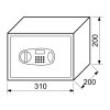Ocelový sejf 310 x 200 x 200 mm s elektronickým zámkem a LCD displejem 310 x 200 x 200 mm