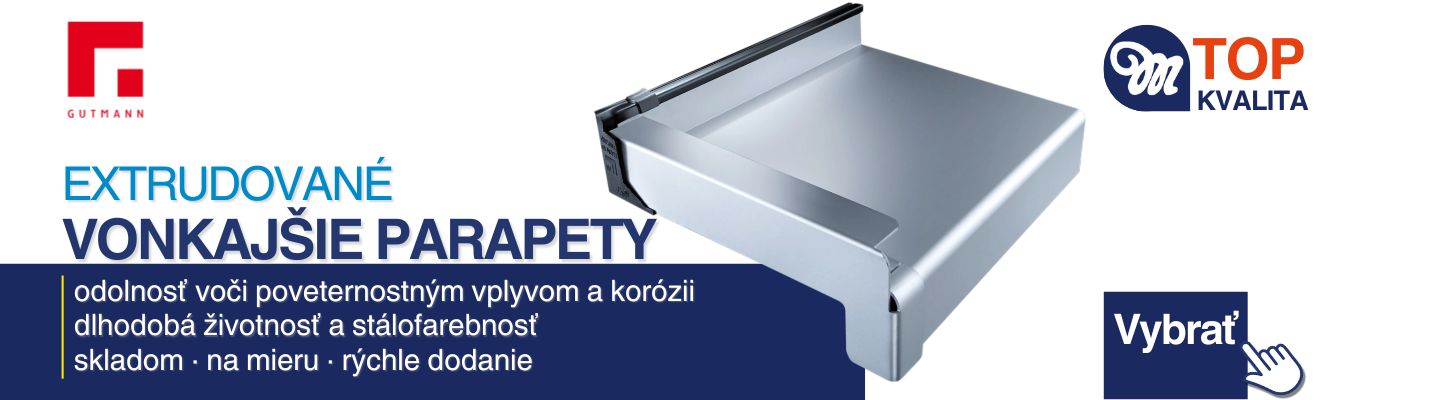 Extrudované vonkajšie parapety